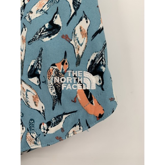 North Face Shorts Womens Large Blue Birds Hiking Running Gym FlashDry NEW - Picture 3 of 11